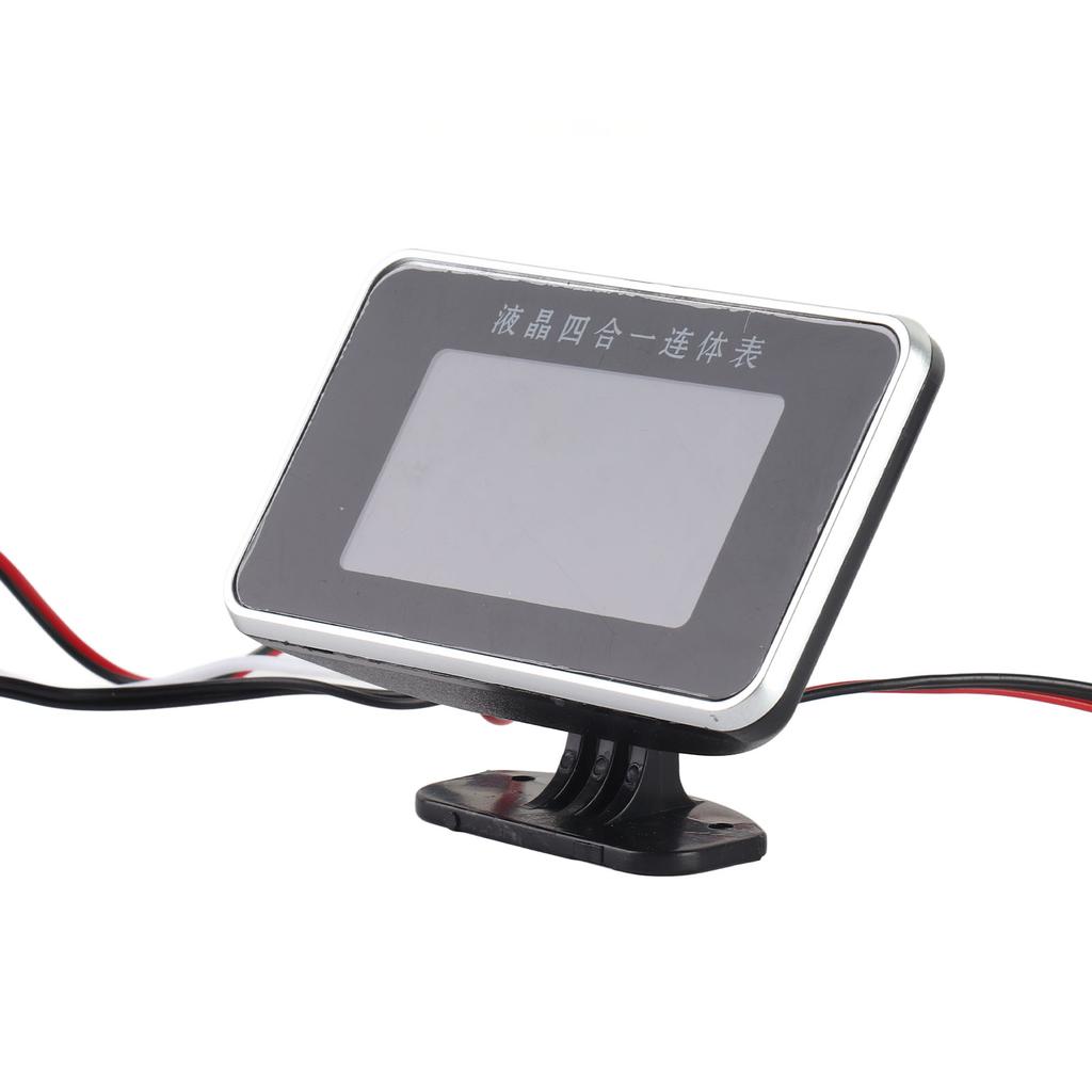 4 In 1 Vehicle Instrument LCD Digital Display Oil Pressure Voltage Water Temperature Fuel Gauge Black 9 36V