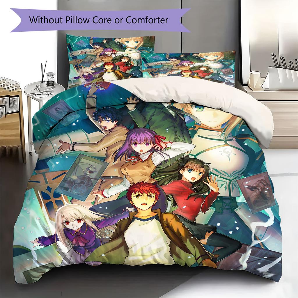 Fate Pattern Bedding Quilt Set Quilt Cover Pillowcase Home Decoration Birthday Gift (1 * duvet cover + 2 * pillowcase, without core)