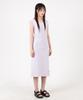 Catharsis Waffle Tank Tab Backless Long Dress Light Purple One Size