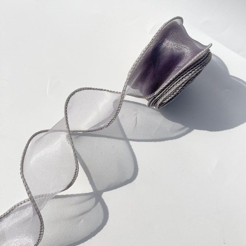 Iridescent Pearl Wave Silk Ribbon: Fishtail Yarn for Floral Arrangements & Decorations