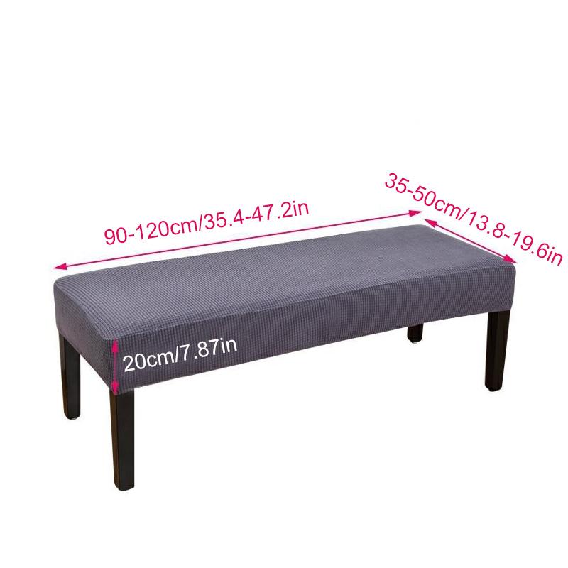 1PC Pineapple Checkered Dustproof Protective Cover Washable Long Bench Cover Solid Colour Stretch Slipcover Thickened