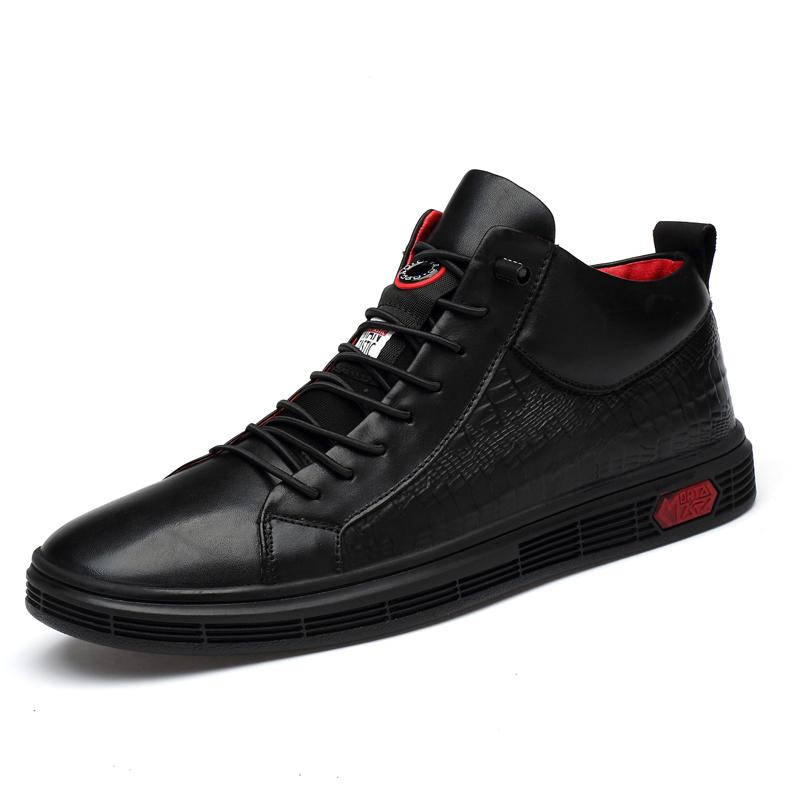 

Модная британская мужская обувь, тренд, высококачественная мужская обувь из натуральной кожи с рисунком крокодила, лидер продаж, мужская хлопковая обувь, зима 43