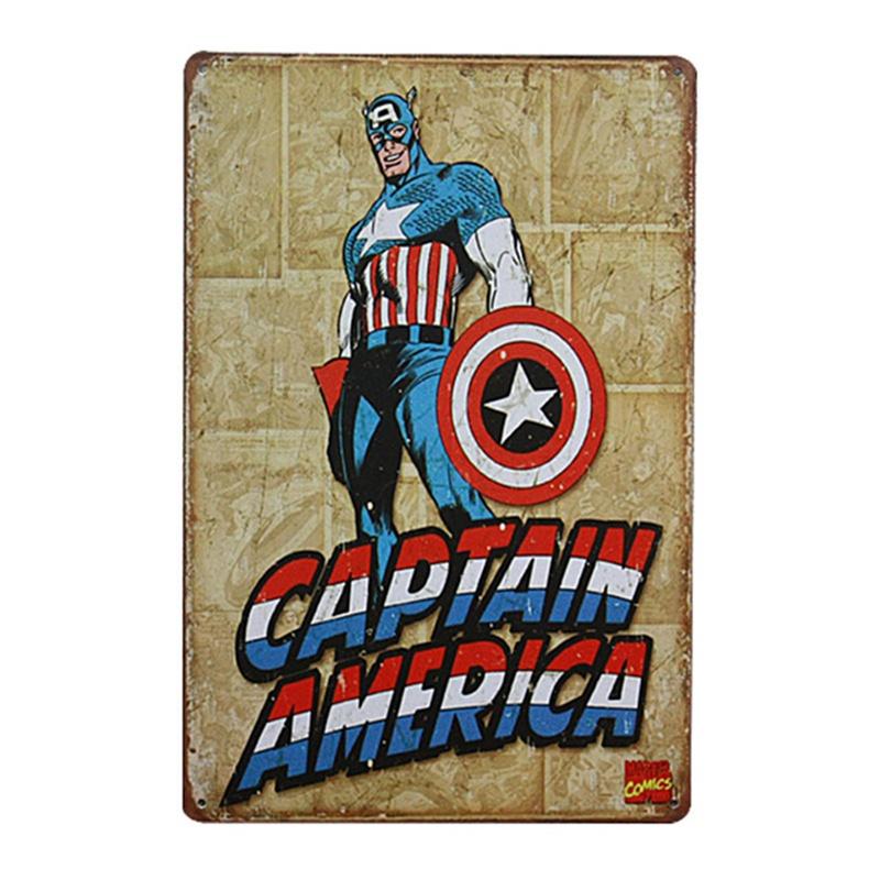 Classic Creative Cartoon Superhero Tin Sign For Bar Pub Home Wall Decor Retro Metal Poster