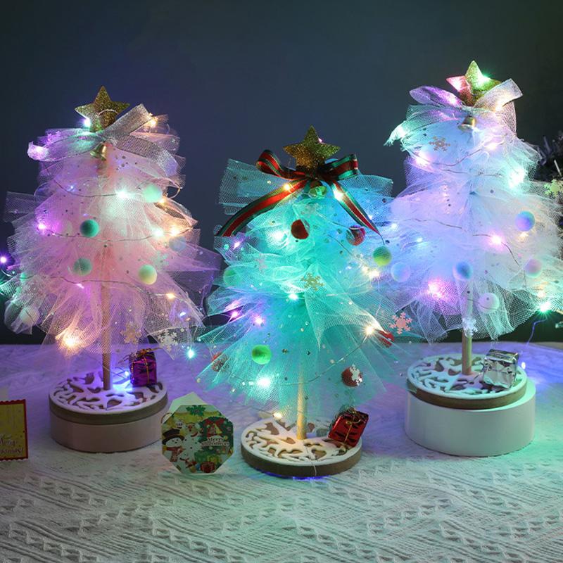 DIY Merry Christmas Tree Ornament Desktop Christmas Tree Handmade DIY Material Package 2025 Xmas Trees New Year Gifts