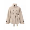 Womens Loose Turtleneck Vintage Button Cardigan Wool Blend Coat Street Style Casual Outerwear