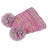 3Pcs/Set Kids Hat Scarf Gloves Set Solid Color Jacquard Plush Ball Decor Knitting Hat Long Scarf Winter Gloves Set
