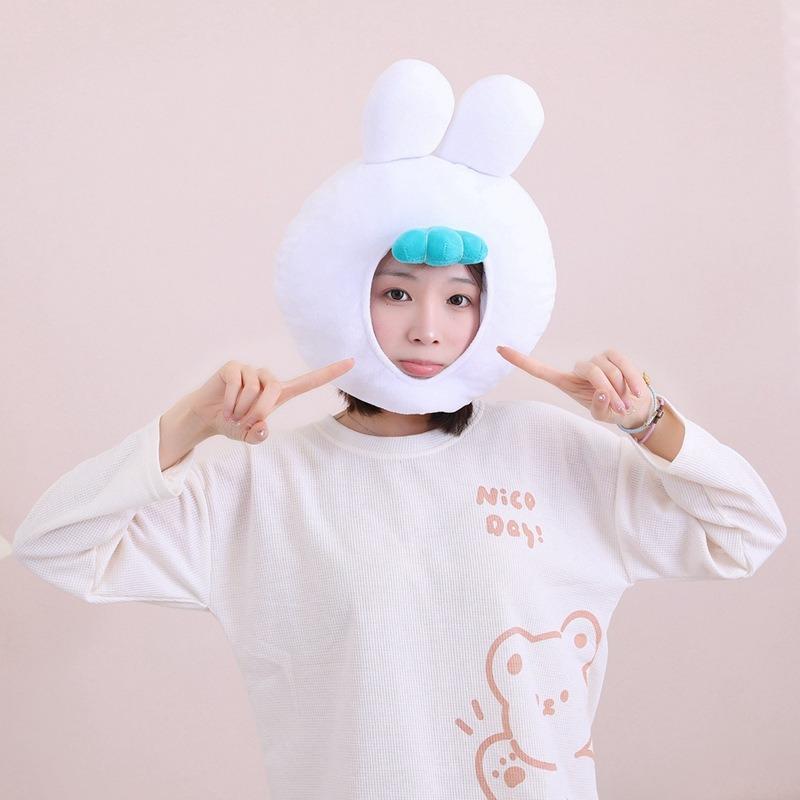 Cotton-filled Rabbit Headgear, Hat, Photo Props, Photo Props, Cartoon Headgear, Performance Props
