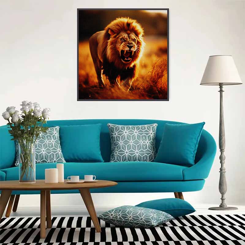 New Arrival 5D DIY Full Circle Diamond Painting "Lion" Embroidery Cross Stitch Home Decor Gift