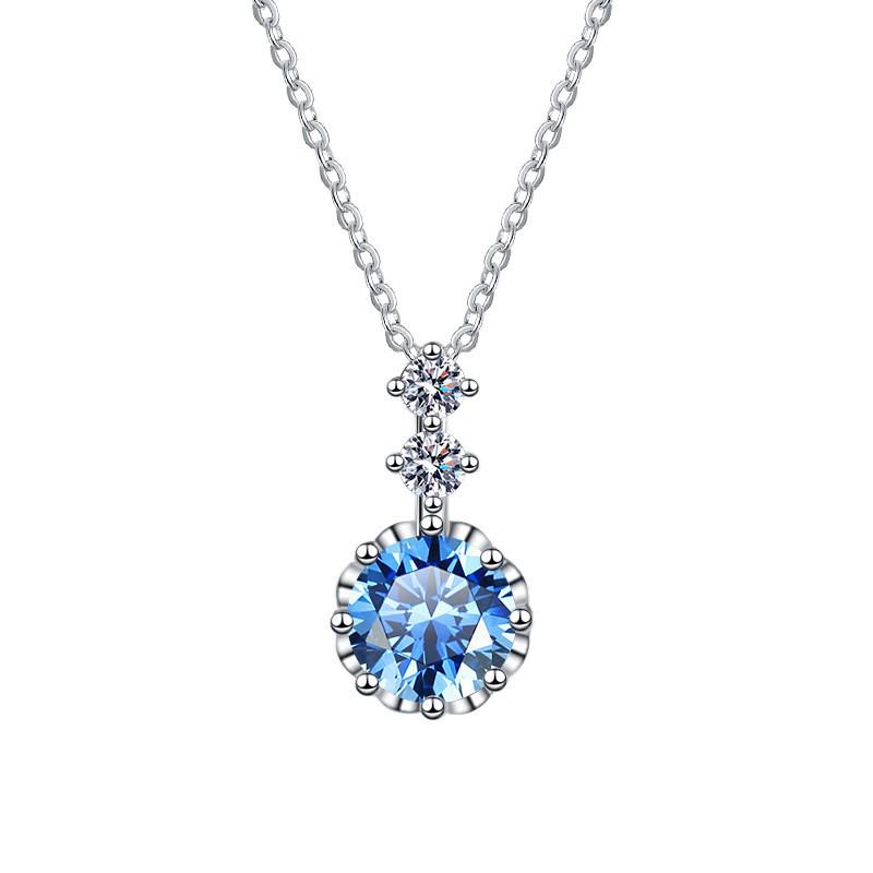 Sterling Silver Simulated Moissanite Snowflake Pendant Necklace for Women - Elegant Fashion Jewelry