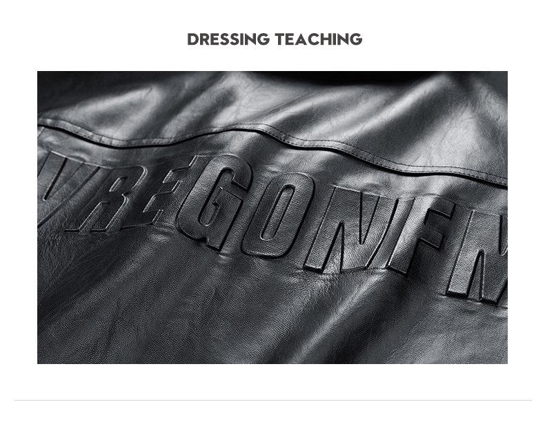 Men's PU Leather Stand Collar Motorcycle Jacket