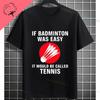 Unisexs Casual Crew Neck Tshirt With Geometric Badminton Players Print Fashion Shortsleev Cotton Tshirt Allseason Sportswear