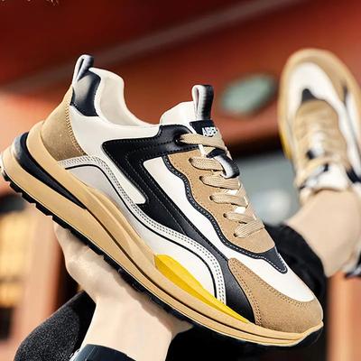 High Quality Comfortable Soft Lace-up Color Matching New Breathable Running Sneakers Trend Men's Casual Walking Shoes
