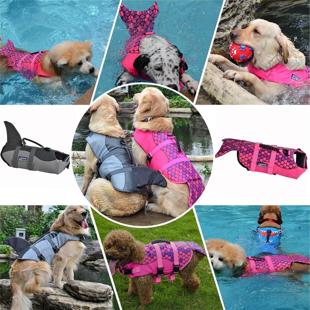 Dog Life Jacket Ripstop Dog Safety Vest Adjustable Preserver with High Buoyancy and Durable Rescue Handle for Small,Medium,Large Dogs