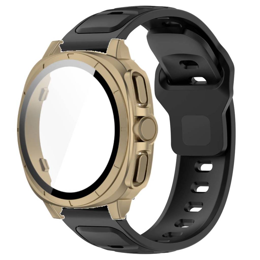 Silicone Band +Tempered Glass Case For Samsung Watch 7 40mm 44mm Strap Protector Cover For Samsung Galaxy Watch 7 44mm 40mm
