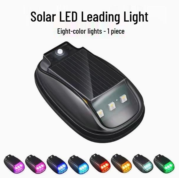 Solar Car LED Wireless Remote Strobe Light - Universal Roof Collision Warning Navigation Light