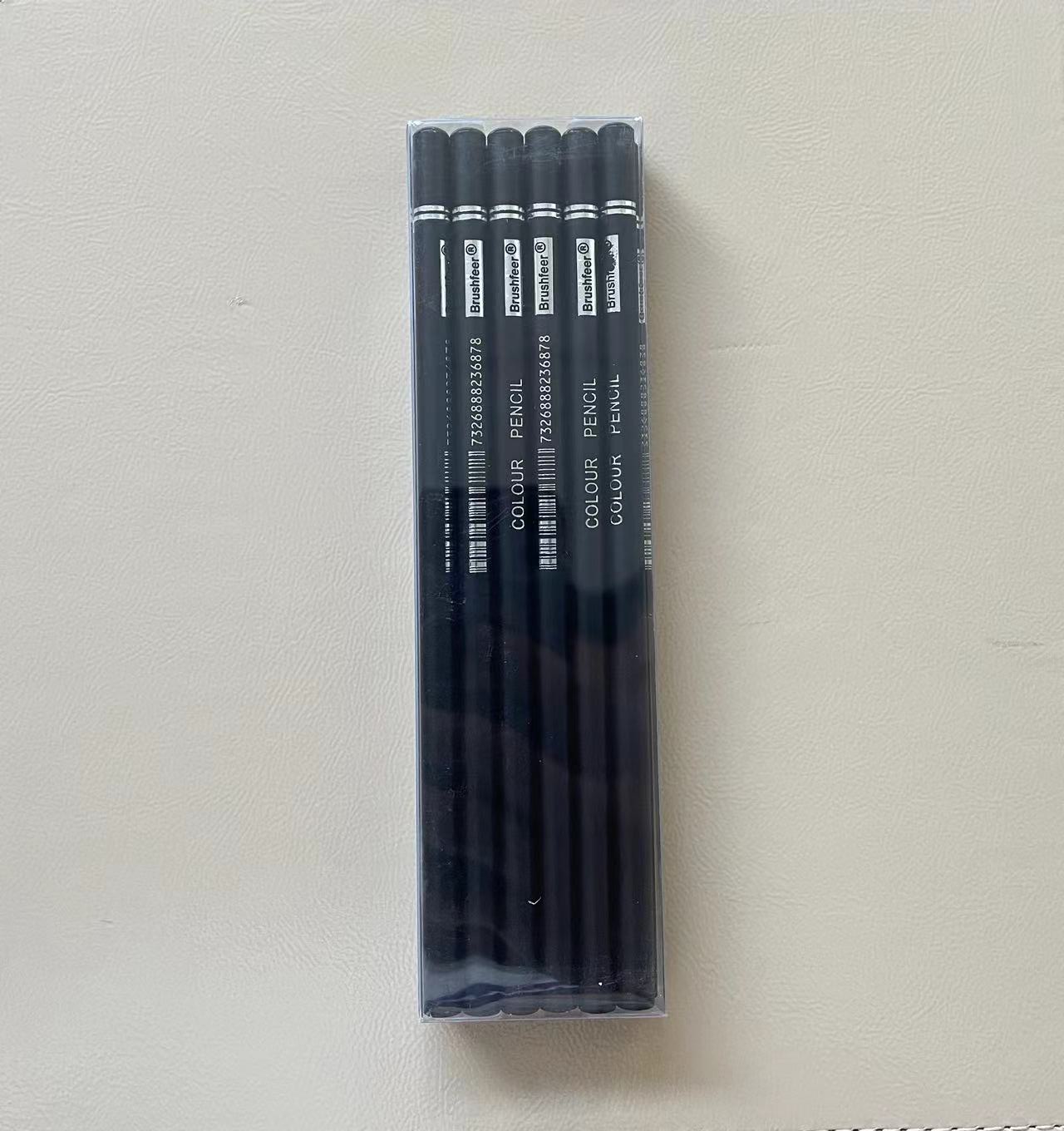 

6 шт. Черно-белые цветные карандаши Перманентные цветные карандаши для рисования Масляные деревянные цветные карандаши для художника и начинающего художника