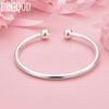925 Sterling Silver Fashion 4mm Adjustable Bangle Wedding Jewelry