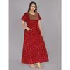 Women Cotton Floral Printed Night Gown Dress Indian Designer Casual Wear Nighty