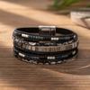Hot and sexy leopard print magnetic buckle bracelet ins style design is sweet and cool exaggerated pu leather jewelry tide