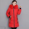 Women's Medium to Long Slim Fit Cotton Coat with Large Fur Collar