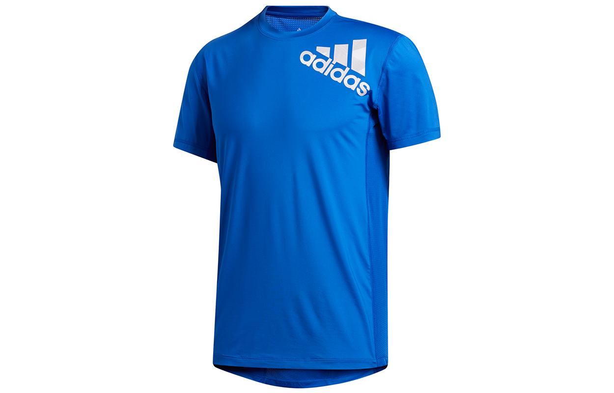 

Adidas T Shirts Men s Blue Crew Neck Moderate Straight Fit GH5107 S