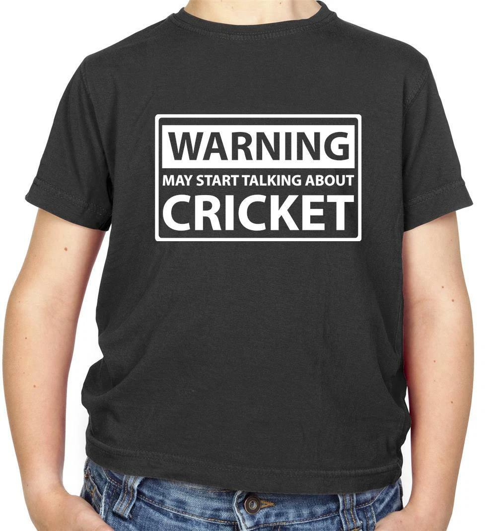 Warning May Start Talking About Cricket Kids T-Shirt - Player - Ashes 100