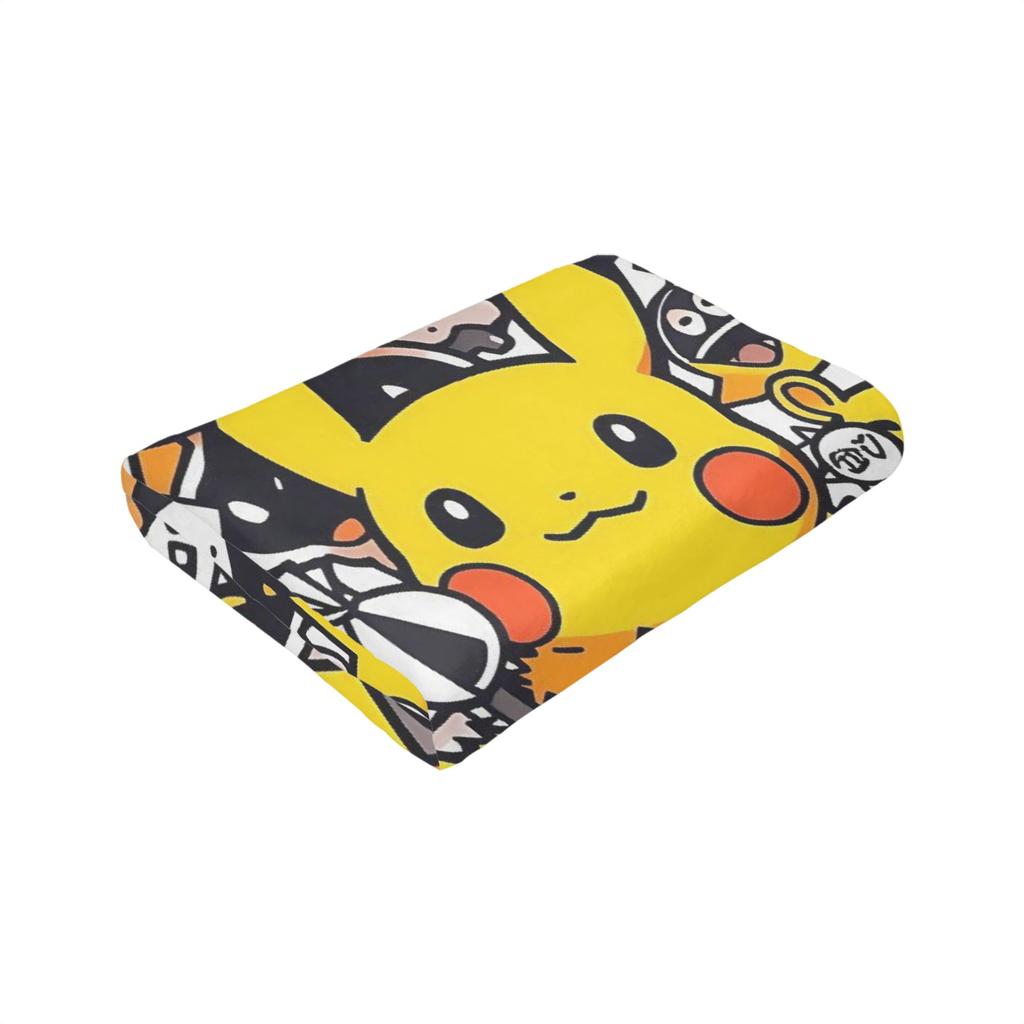 Pokemons Cartoon Pikachu Blankets Fleece Spring Autumn Portable Soft Throw Blankets for Sofa Couch Quilt