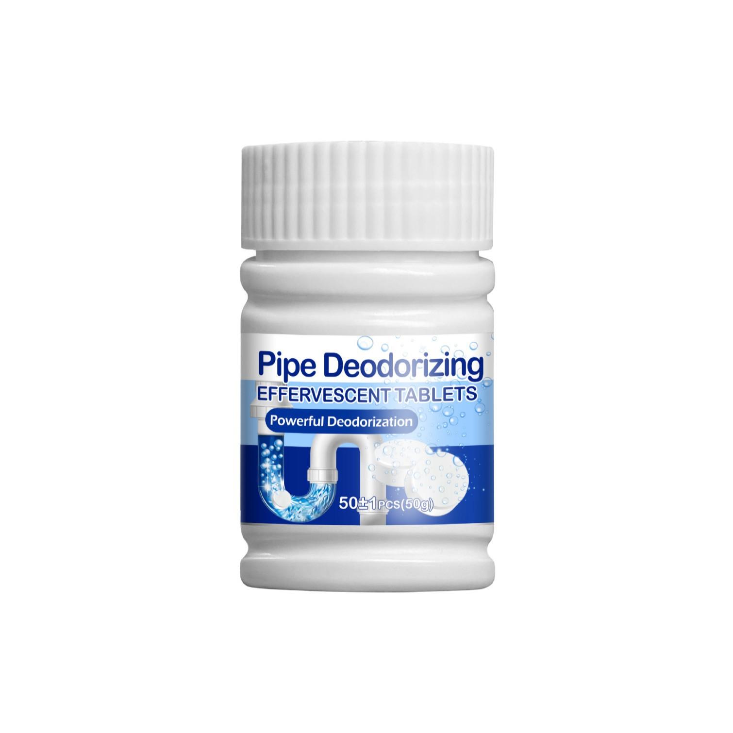 Pipe cleaning effervescent tablets, sewer toilet floor drain deodorant, bathroom sink deodorizing cleaner 50g
