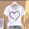 (Asian Size) Women's Top T Clothing leopard style Print O-neck Fashion Female Casual Graphic Tee Short Sleeve T-shirts
