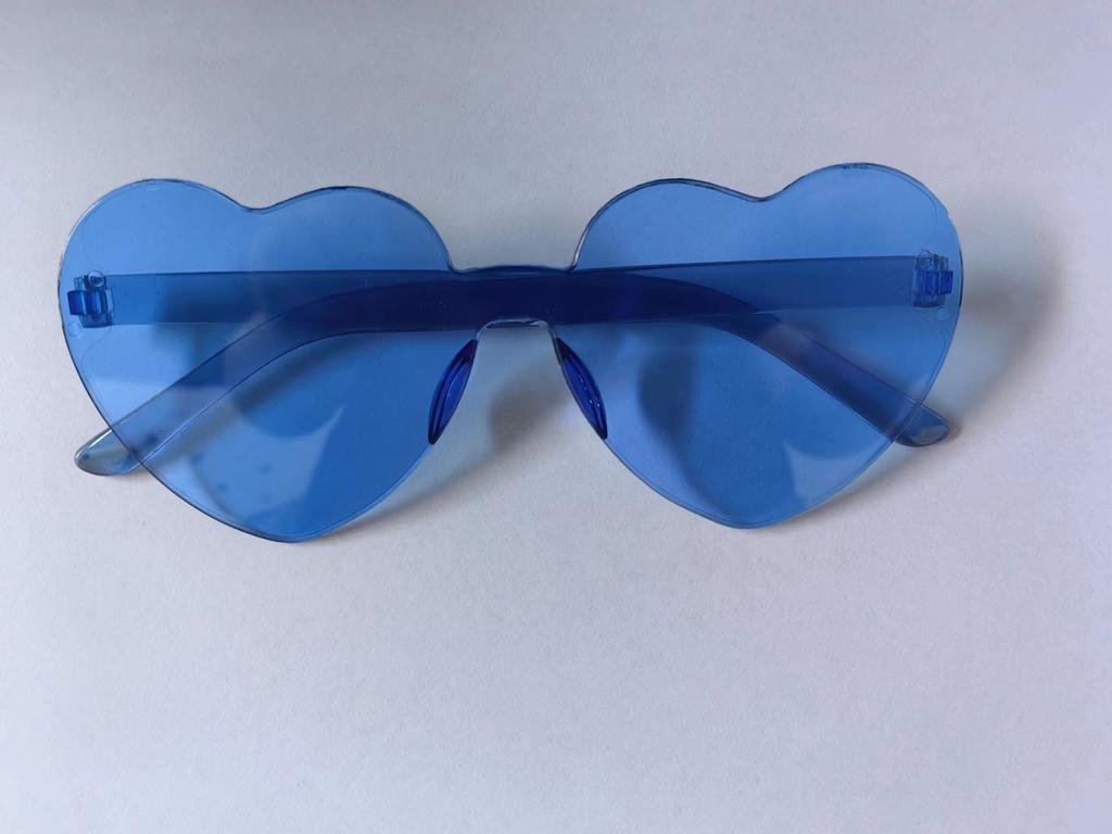 2817 Peach Heart Sunglasses, Love Sunglasses, Trendy Frameless One-Piece Sunglasses