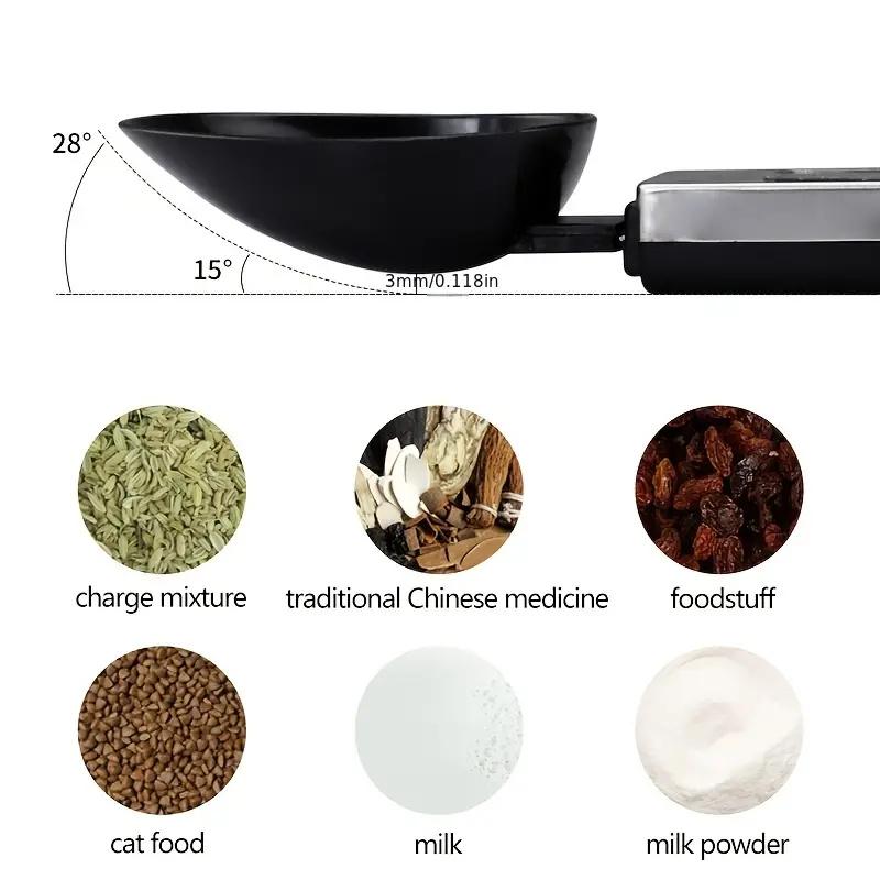 1PC Bilancia Digitale a Cucchiaio Acciaio Inossidabile Commutabile ad Alta Precisione Misurino Elettronico da Cucina per Cottura Alimenti
