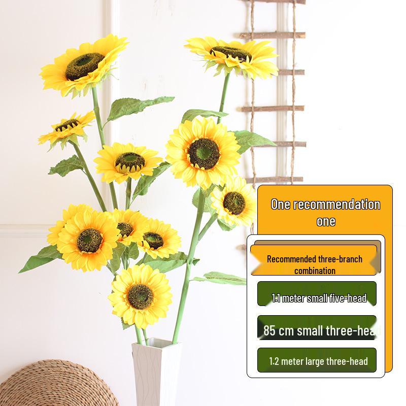 Large High Branch Sunflower Artificial Flower Bouquet for Living Room Decoration