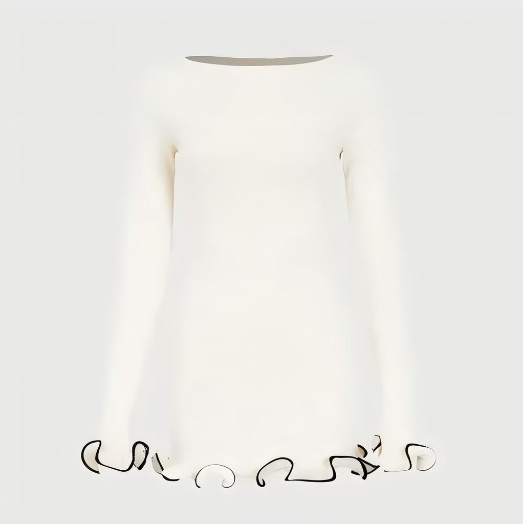 Patchwork Ruffled Backless Mini Dress Lace Up Black One Piece Dress For Fall Elegant Women Night Out Birthday Party Outfits