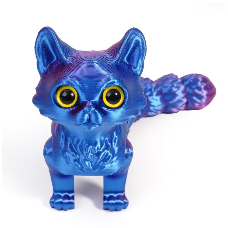 3D Printed Cute Cats Movable Joint Fidget Toys Stress Relief Decompression Desktop Ornament Kid Figure Toy for Adults Kids Gift