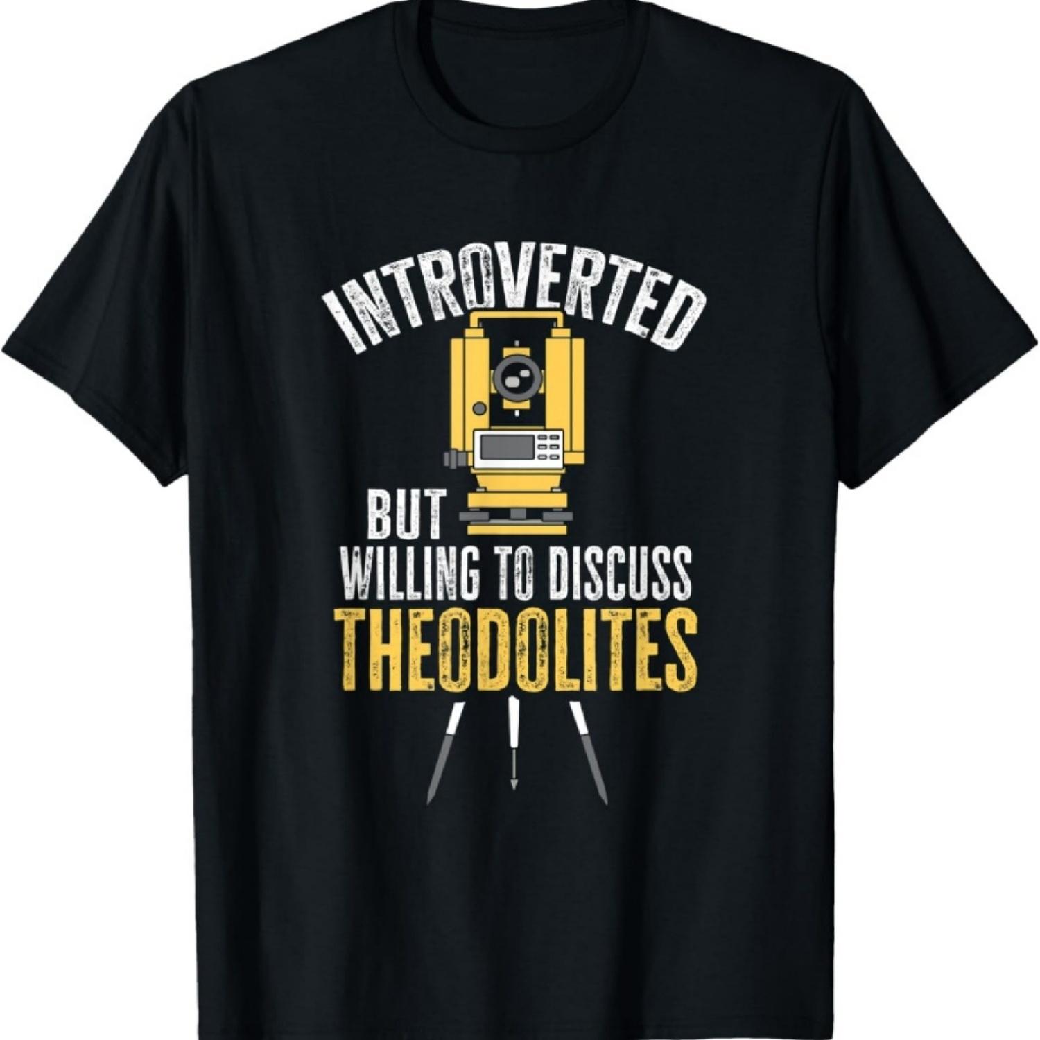 Теодолит для землеустройства Картограф Геодезист Футболка XXXXXL чёрный