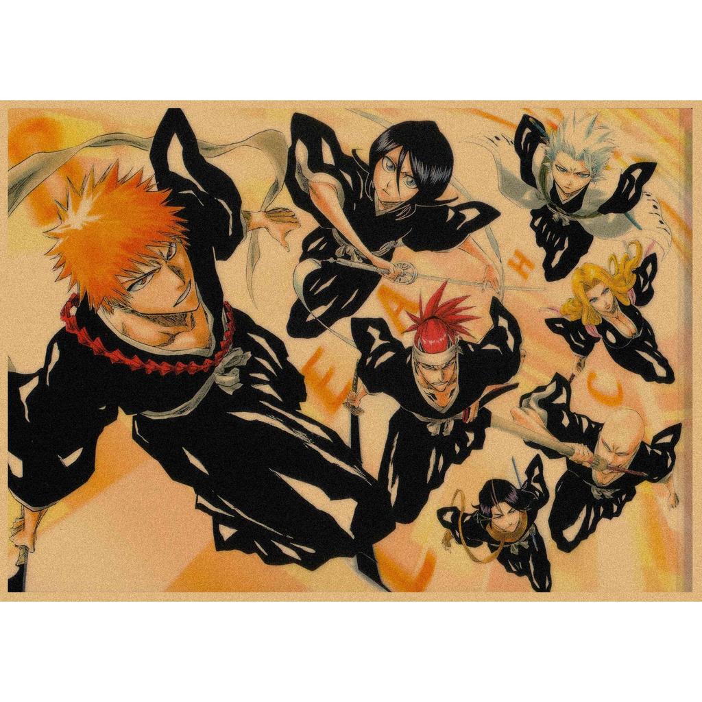 Bleach Anime Retro Kraft Paper Poster Wall Decoration