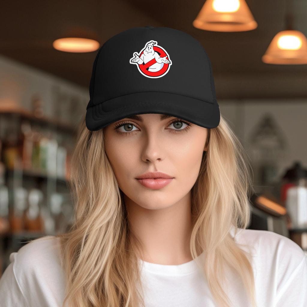Ghostbuster Cartoon Trucker Cap Unisex Women Hats Trucker Hat Sun Caps Adjustable Polyester Mesh Baseball Caps Summer