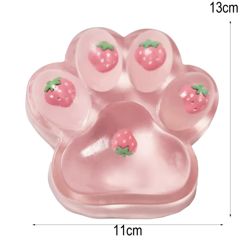 Pink Cat Paw Squishy Stress Relief Squeeze Toy, Soft Rebound Cute Kitten Paw Fidget Toy for Adults