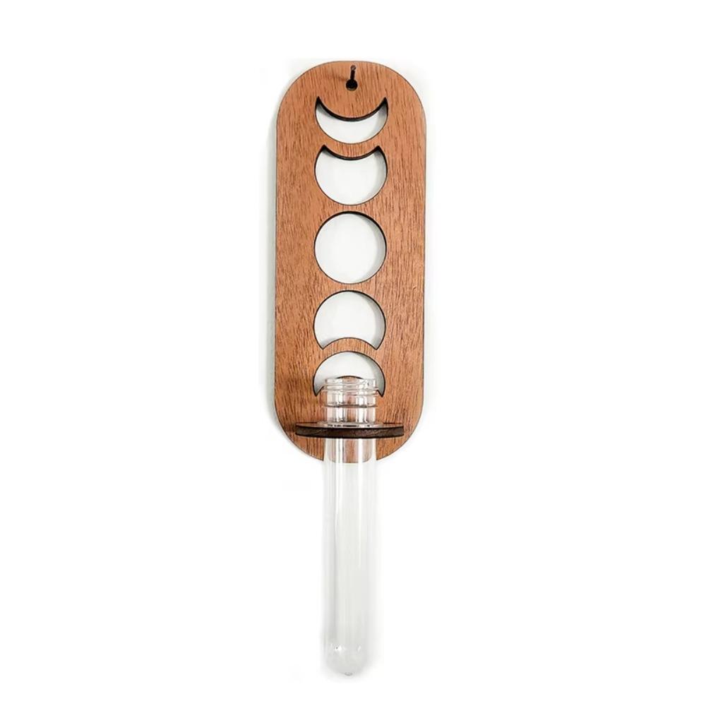 

Hydroponic Containe Hydroponic Vase Wooden Hanging Planter Wall Hanging Vase Home/Office Decor Style C