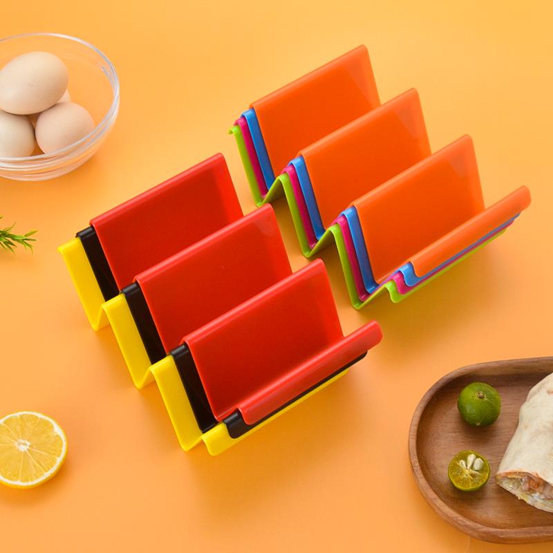 Mehrfarbiger gewellter Taco- & Pfannkuchenständer - Hohler mexikanischer Tortillahalter für BBQ