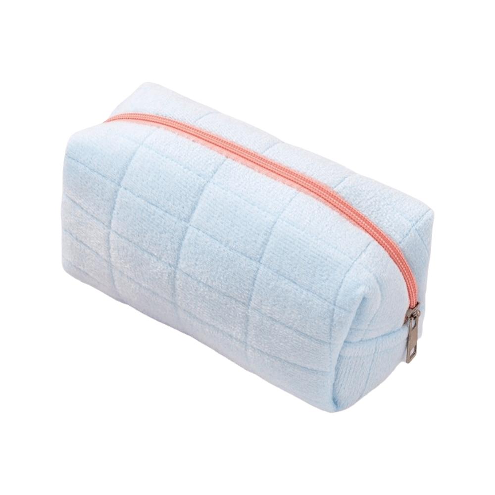 Minimalist Plaid Makeup Bag Zipper Closure Travel Toiletry Bag Cosmetic Bag Students