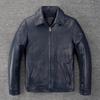 100% Natural Sheepskin Men Genuine Leather Jacket Casual Soft Thin Men's Leather Jacket Blue Coat Spring Autumn