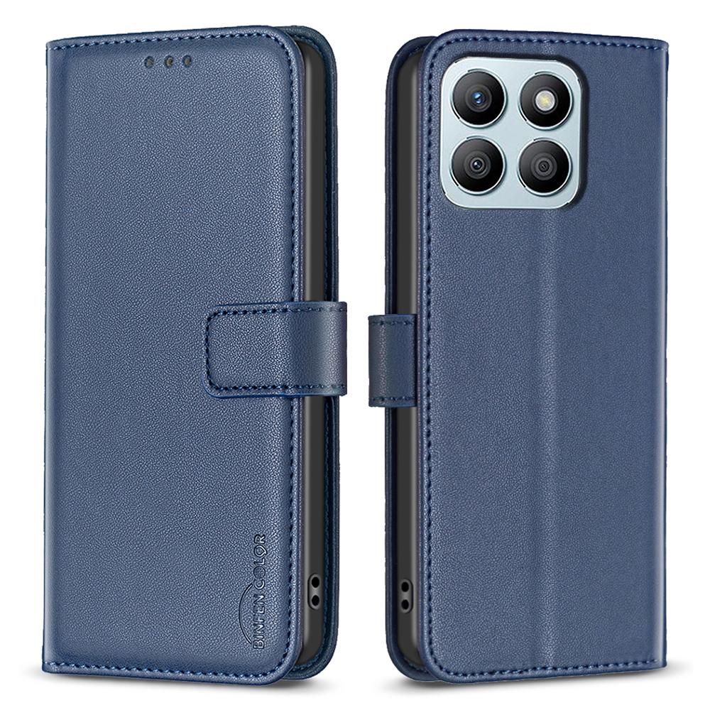 BINFEN COLOR BF17 For Honor X8b 4G Leather Phone Case Cover with Wallet Stand