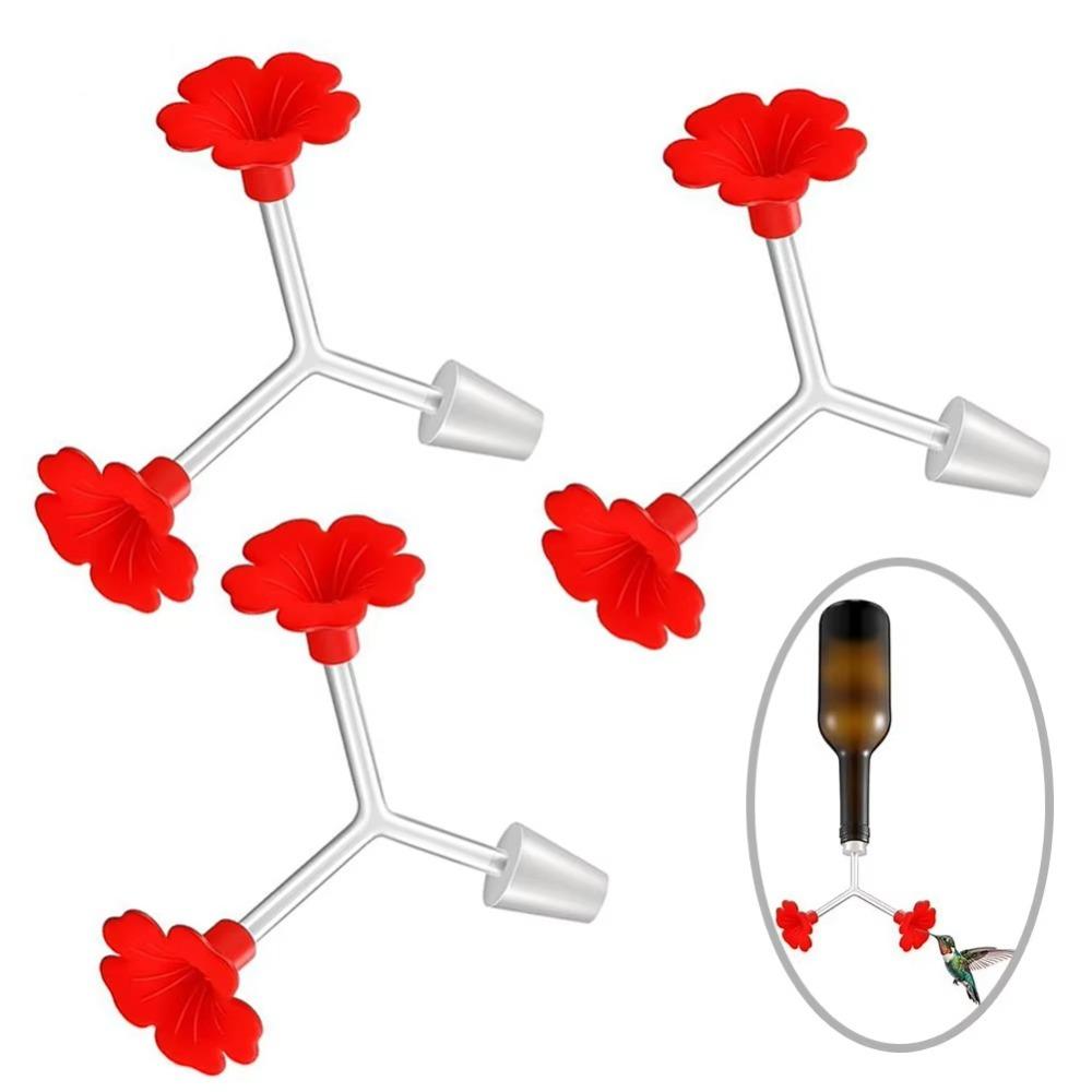 3 Stück Auslaufsicherer Blumen Kolibri Futterspender Doppelkopf Wasserfütterung Wildvogelzubehör