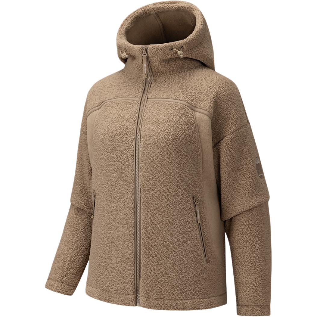 

Anta Outdoor Series Hooded Warm Comfortable Zipper Solid Color Loose Plush Jacket Women jackets 162546702-3 2XL