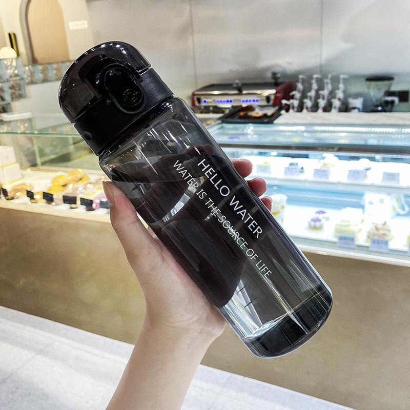 High-Capacity Summer Sports Water Bottle with Straw - Stylish Design for Students & Girls, Plastic Cup