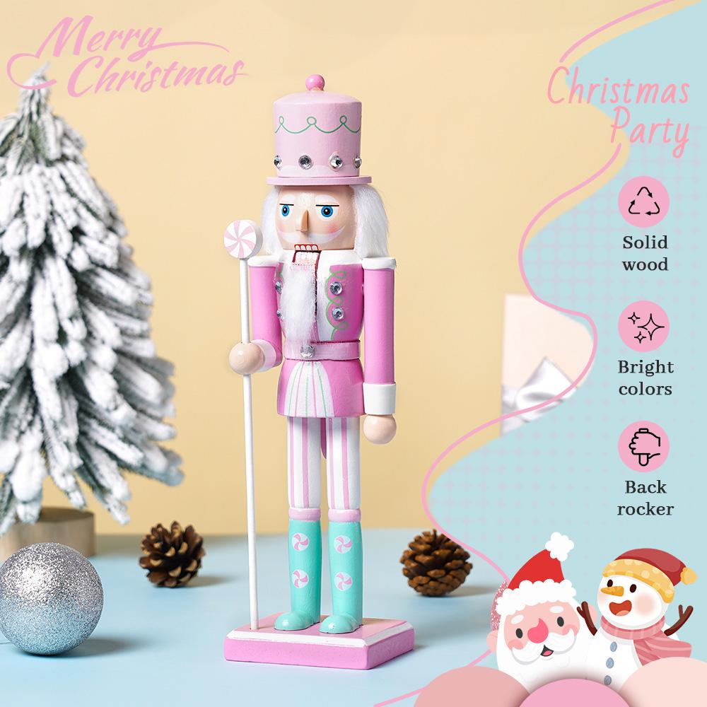 30CM Nutcracker soldier puppet candy series combination wooden craft Christmas tree pendant family festival decoration gift