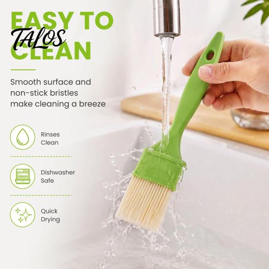 Pastry Brush for Baking 4Pcs Set with Soft Heat Resistant Bristles Cooking Grilling Kitchen Tool And BBQ Sauce Application, Professional Basting