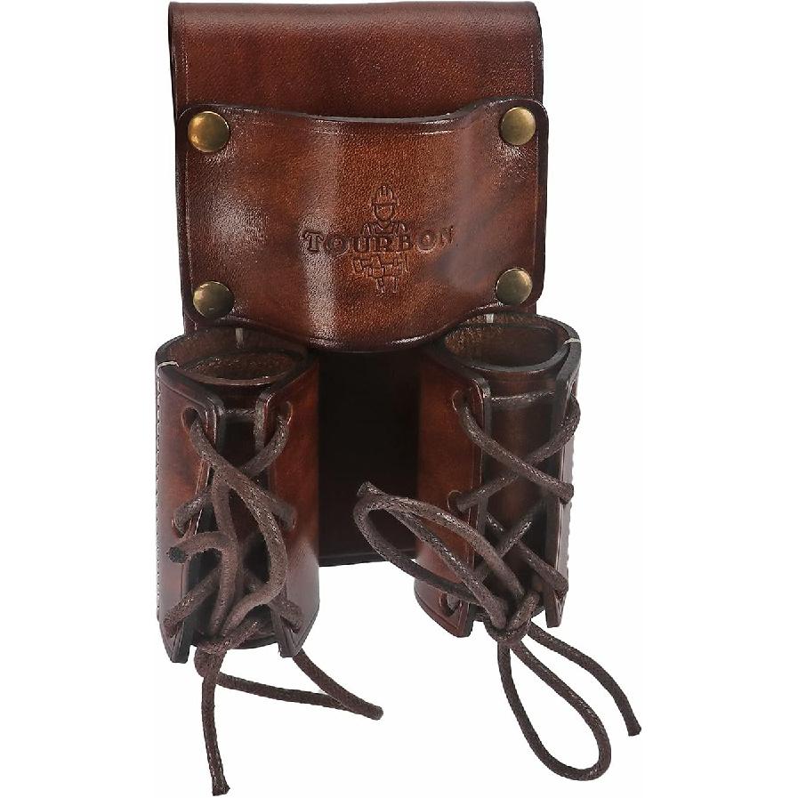 TOURBON Leather Tool Organizer Bull Pin Holster Wrench Hammer Holder