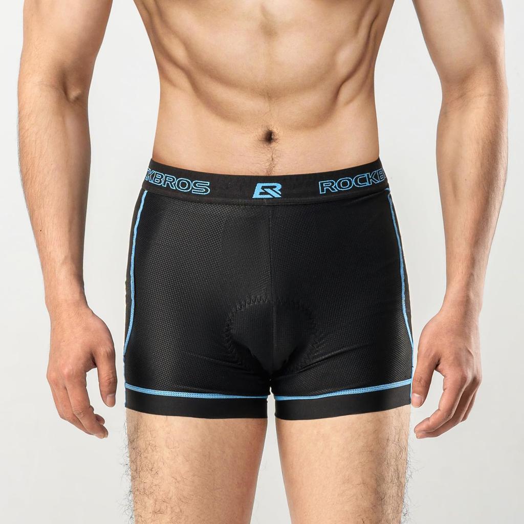 ROCKBROS Padded Cycling for Road and Size 2XL Men's Pants, Sweat-Wicking, Quick-Drying, Pain-Relieving, Breathable, Bikes, Cycling, Riding, Gray,